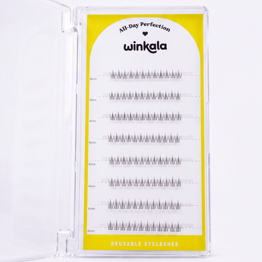 WINKALA Eyelashes Book - Reusable & Glue Free (Lightweight Natural) 6mm