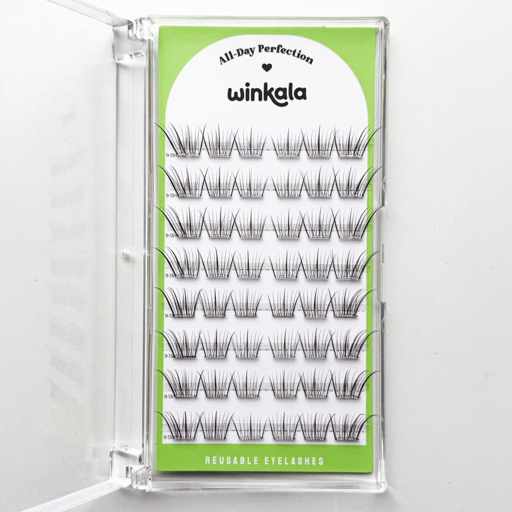 WINKALA Eyelashes Book - Reusable & Glue Free (Lightweight Natural) 9mm-13mm